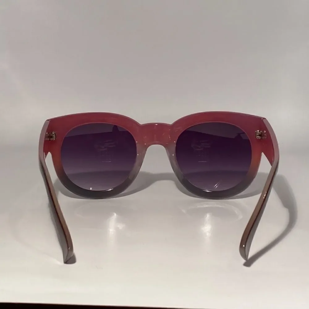 0541 Dark Red Sweetheart Oversize Sunglasses UV Protection New - Picture 4 of 8